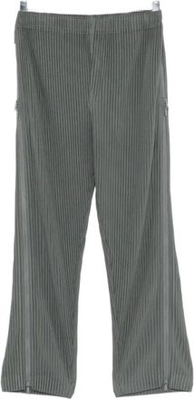 Issey Miyake Broek met Meerdere Sluitingen - Heren - Wijde Broeken - Grijs - L - Polyester - Broeken