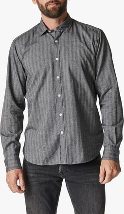 34 Heritage Herringbone Stripe Button-Up Shirt in Anthracite Melange at Nordstrom Rack, Size Xx-Large