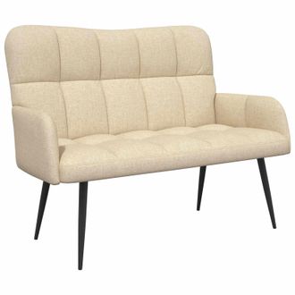 vidaXL Sof&aacute; De 2 Plazas Crema 115 X 61 X 87 Cm Tela Vidaxl