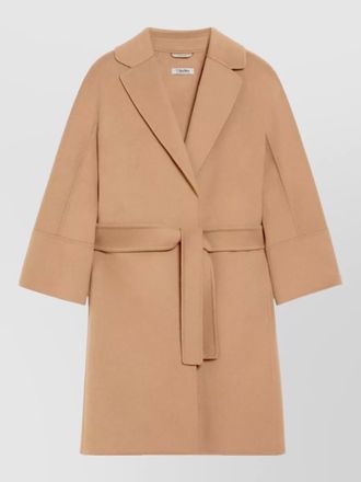 Max Mara arona belted waist longline jacket notch lapels