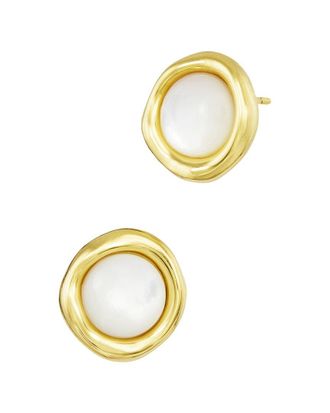 Savvy Cie Jewels 18K Plated Pearl Stud Earrings