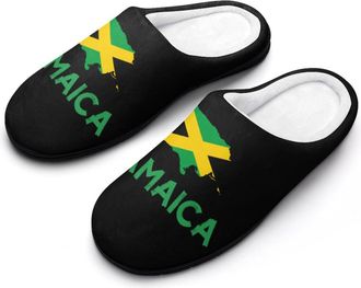 Generic I Love Jamaica Mens House Slippers Memory Foam Washable Cotton Slip on Home Shoes