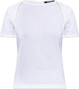 Jacquemus T-shirt met ronde hals - Dames - T-shirts - Wit - XS - Katoen - Tops