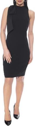 Marina Rossini Bow Sleeveless Crepe Sheath Dress in Black at Nordstrom Rack, Size X-Large
