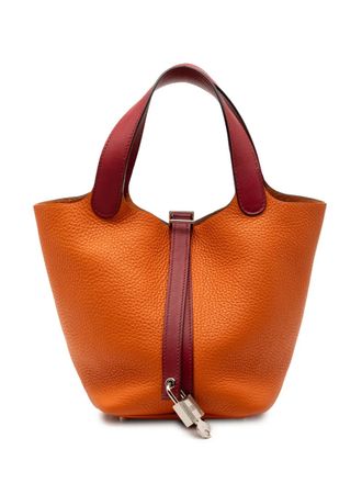 Herm&egrave;s 2016 Bicolor Clemence and Swift Picotin Lock 18 handbag - women - Calf Leather - One Size - Red