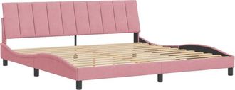 vidaXL Estructura Cama Sin Colch&oacute;n Terciopelo Rosa 200x200 Cm Vidaxl