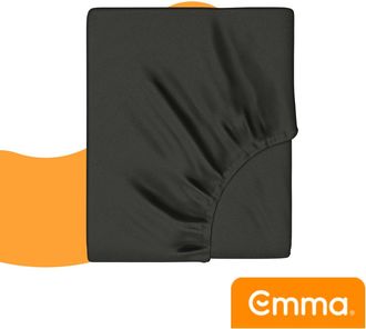Emma Fitted Sheet Cotton 180x200 Donkergrijs