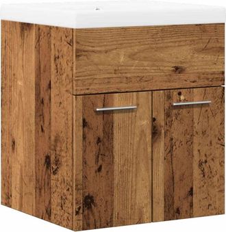 vidaXL Juego de muebles de baño 2 piezas madera ingeniería envejecida vidaXL