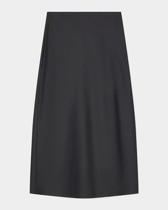 Emporio Armani Satin A-Line Midi Skirt