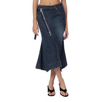 sacai Rokken, Dames, Blauw, M, Katoen, Gonna Tubino