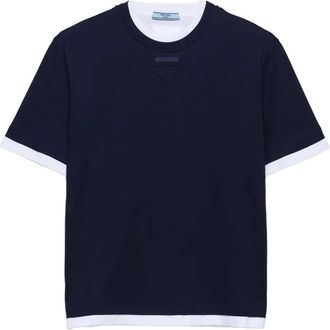 Prada T-shirt con logo - Blu