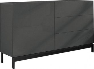 Dmora Aparador efecto madera antracita brillo 110x40h48 cm