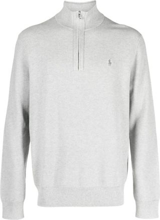 Polo Ralph Lauren Casual Grijze Katoenen Pullover met Lange Mouwen - Heren - Coltruien - Grijs - 2XL - Katoen - Truien & Vesten