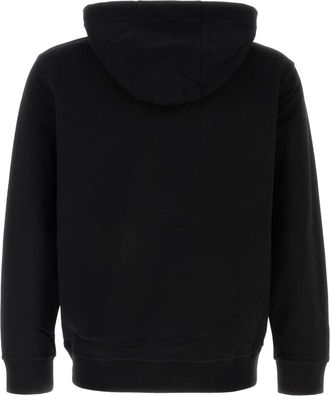 Burberry Mens Logo-Embroidered Cotton Sweatshirt Black Sweater