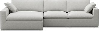 Castlery Modular Customized Wide Chaise Sectional Sofa with Machine Washable Covers and Feather-filled Cushions - White by Castlery