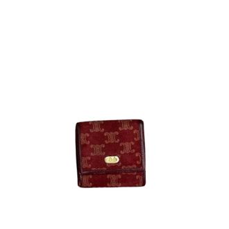 Celine Pre-owned Wallets, female, Red, Size: ONE SIZE Pre-owned Triomphe Suede Purse