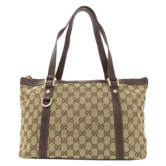 Gucci Brown Canvas Tote Bag (Pre-Owned)