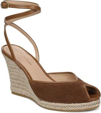Veronica Beard Pasina Ankle Strap Wedge Sandal in Chestnut at Nordstrom, Size 8.5