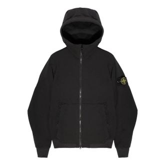 Stone Island Soft Shell Hooded Jacket Black 7715Q0122-V0029