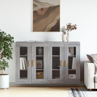 vidaXL Vidaxl - Armarios De Pared 2 Uds Madera De Ingenier&iacute;a Gris Sonoma