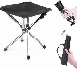 OEM Taburete De Pesca, Taburete Plegable, Taburete Plegable De 4 Patas, Pesca, F&aacute;cil De Transportar, Silla Plegable, Silla De Camping Plegable, Negro