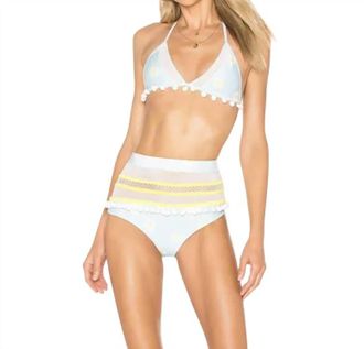 Tularosa Thessy Daisy Blut Top Set Bikini In Blue,yellow