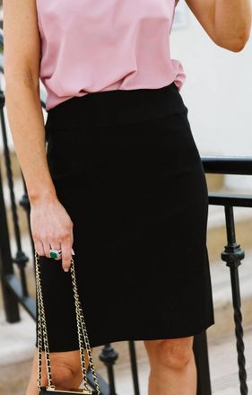 Nic+Zoe Wonderstretch Pencil Skirt In Onyx Black