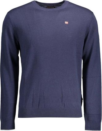 Napapijri Veelzijdige Blauwe Trui voor Mannen - Heren - Ronde hals truien - Blauw - L - Truien & Vesten