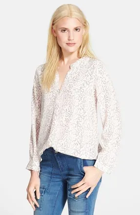 Joie Peterson B Print Silk Top in Blush at Nordstrom, Size X-Small