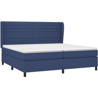 vidaXL Vidaxl - Cama Box Spring Con Colch&oacute;n Tela Azul 200x200 Cm