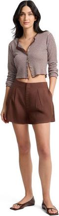 Onia Air Linen Wide Leg Short in Brown at Nordstrom, Size 00