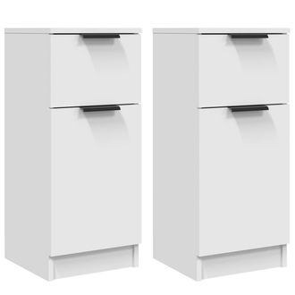 vidaXL Aparadores 2 Uds Madera Contrachapada Blanco 30x30x70 Cm Vidaxl