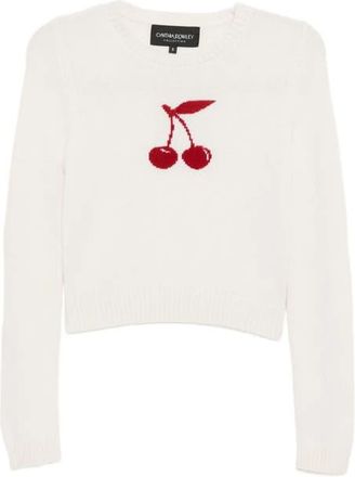 Cynthia Rowley Intarsia Cropped Sweater in Ivory at Nordstrom, Size X-Small