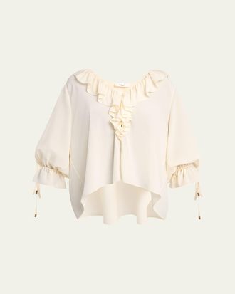 Chlo&eacute; Organic Silk Crepe De Chine Top