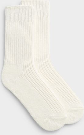 Simons Womens Ribbed cashmere-blend socks