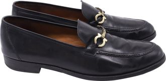 Ferragamo Gancini Loafers in Black Leather