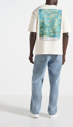 Mani&egrave;re De Voir Anders Almond Blossoms Cotton T-Shirt in Cream at Nordstrom, Size Xx-Large