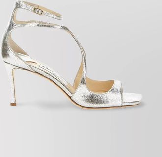 Jimmy Choo London leather glitter sandals