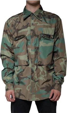 Dolce & Gabbana Multicolor Camouflage Knoopsluiting Shirt - Heren - Zomerjassen - Veelkleurig - M - Jassen