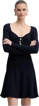 Fracomina Gebreide Minijurk - Dames - Kleedjes - Blauw - M - Nylon - Kleedjes