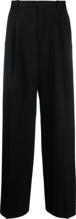 Lanvin wide-leg trousers - men - Cupro/Buffalo Horn/Wool - 50 - Black