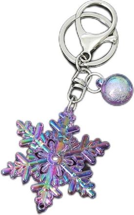 Generic Christmas Gifts Snowflake Rhinestone Keyring, Snowflake Pendant Keychain, Snowflake Keychain Key Ring, Hanging Acrylic Backpack Decor?(purple)