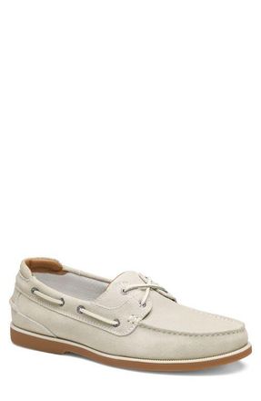 Johnston & Murphy Ventura Boat Shoe in Off White Suede at Nordstrom, Size 10.5
