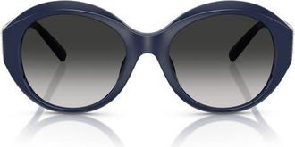Tiffany & Co. 53mm Gradient Round Sunglasses in Blue/Grey Flash at Nordstrom