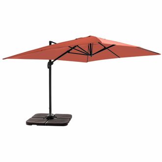 Oviala Parasol 4x3m 360&deg; incl. + 4 losetas para llenar, terracota