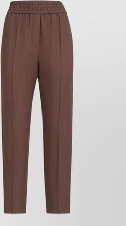 Brunello Cucinelli linen blend trousers relaxed straight leg seams