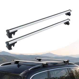 Relaxdays Relaxdays Barras De Techo Para Ra&iacute;les Abiertos, 124 Cm (alcance 110 Cm), Hasta 180 Kg, Aluminio Plateado