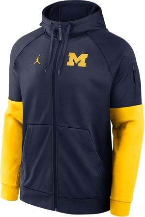 Nike Jordan Mens Michigan Primetime Jordan Brand Therma-FIT College Full-Zip Hoodie in Blue | 0JV5CNAMMWN-768