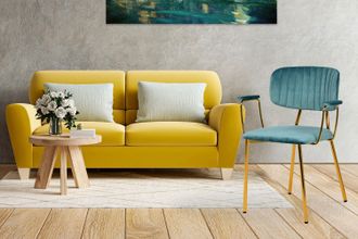 Kayoom 4-Fussstuhl »Stuhl Kian 225 2er-Set, Gestell aus Edelstahl, Rückenpolster« (Set) 2 Stk.samtweicher Bezug Rückenpolster ist ein Hingucker