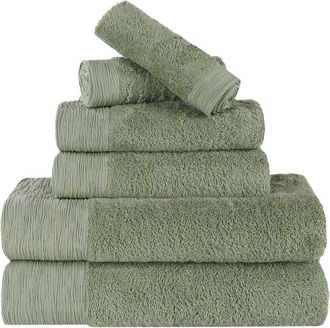 Superior Rayon Eco-Friendly Fluffy Soft Modern Solid 6Pc Towel Set